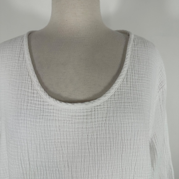 ET'LOIS USA 100% Cotton Olivia Tunic A-line 2-Layer Front White Top Size 2X - Picture 5 of 13
